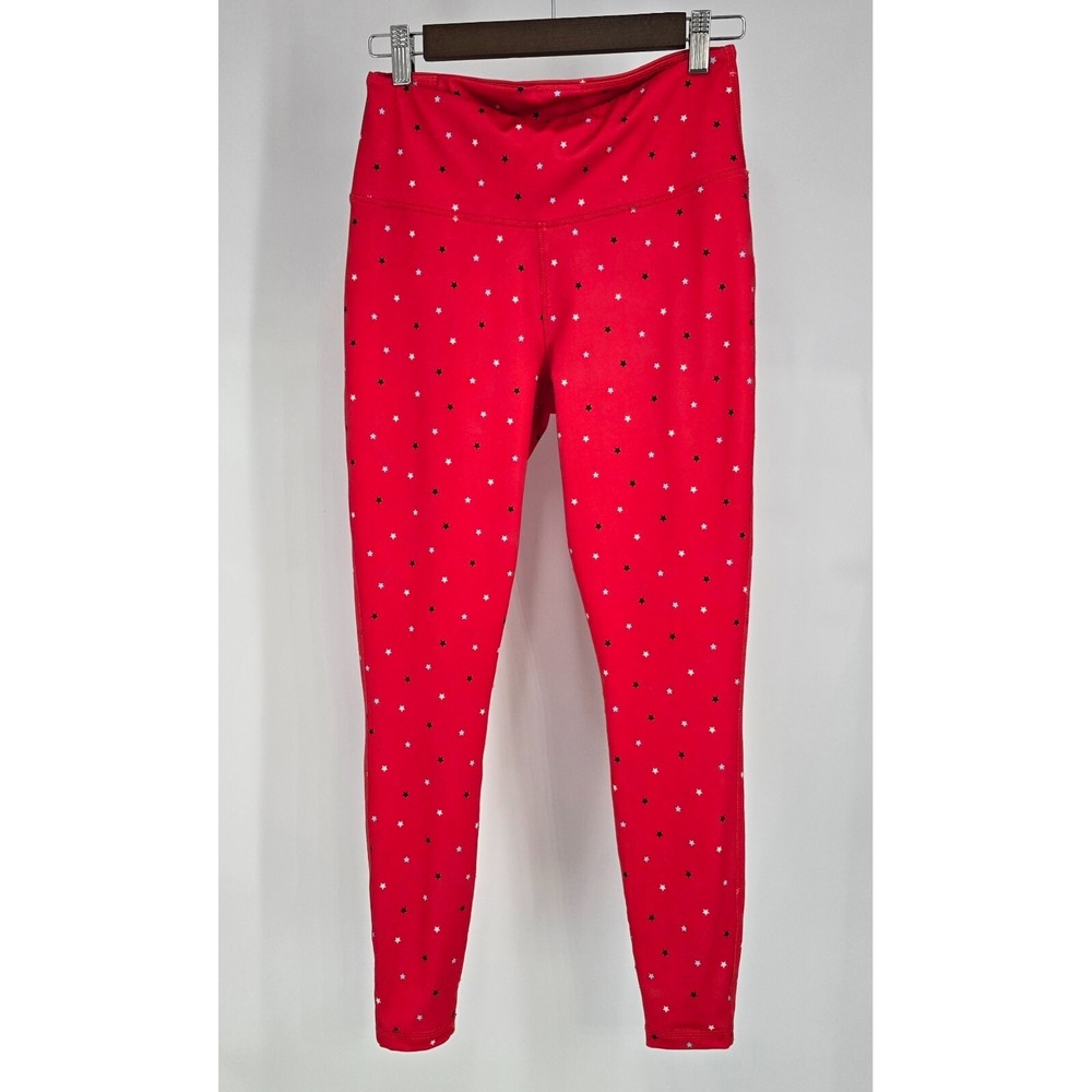 Crown & Ivy Womens Leggings Starry Red Size Small Pull On Activewear Pants